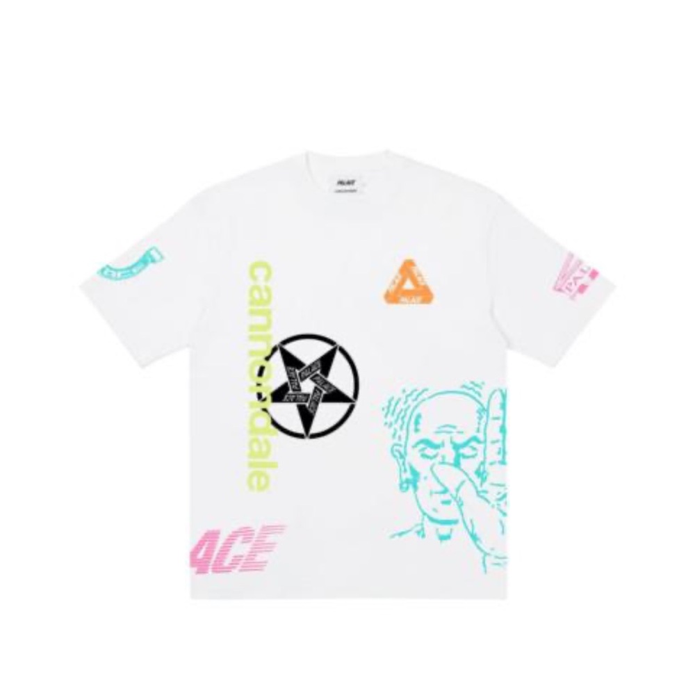 Palace cannondale Mad boy T-shirt white reversible P21CTS002  medium New